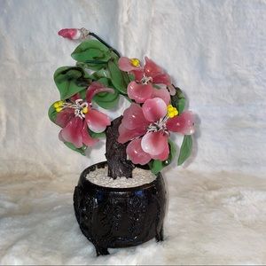 Contemporary Chinese Glass Jade Tree Decor